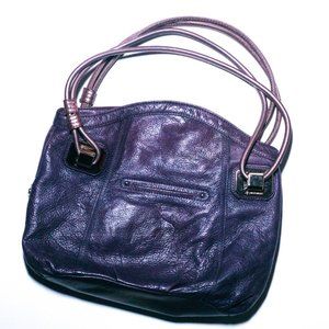 UNIQUE PURPLE + BRONZE LEATHER PURSE